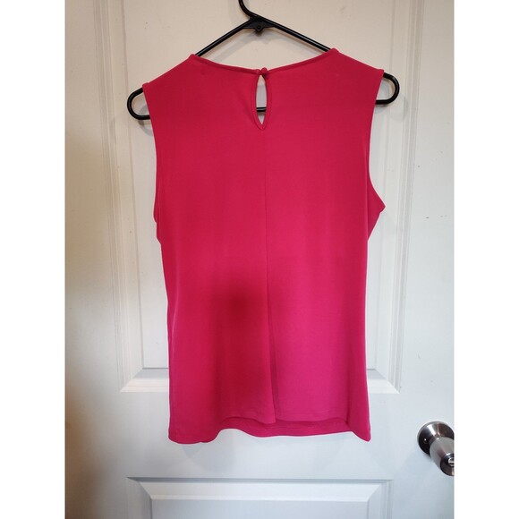 Women's Ivanka Trump Sleeveless Gold Chain Pleated Top Pink Small - Picture 3 of 5